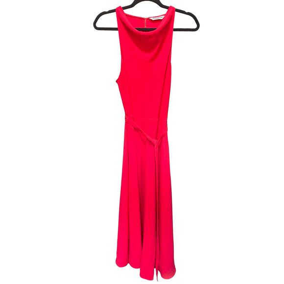 Amanda Uprichard Elondra Electric Rouge Midi Dress Wedding Guest Size Large - Picture 3 of 7